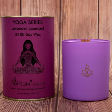 Rumi Candle Yoga Mumu Serisi Soya Mum Soya Wax Ahşap Fitil Lüx Mum Kokulu Aromaterapik Esansiyel Mum