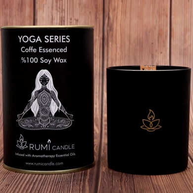 Rumi Candle Yoga Mumu Serisi Soya Mum Soya Wax Ahşap Fitil Lüx Mum Kokulu Aromaterapik Esansiyel Mum