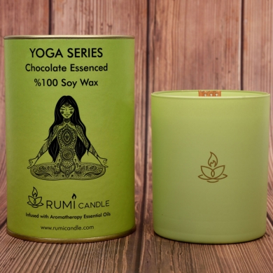 Rumi Candle Yoga Mumu Serisi Soya Mum Soya Wax Ahşap Fitil Lüx Mum Kokulu Aromaterapik Esansiyel Mum