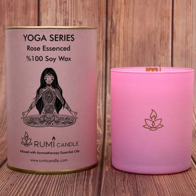 Rumi Candle Yoga Mumu Serisi Soya Mum Soya Wax Ahşap Fitil Lüx Mum Kokulu Aromaterapik Esansiyel Mum